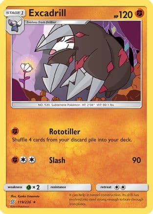 Excadrill — SM - Unified Minds Pokémon TCG card by Kyoko Umemoto
