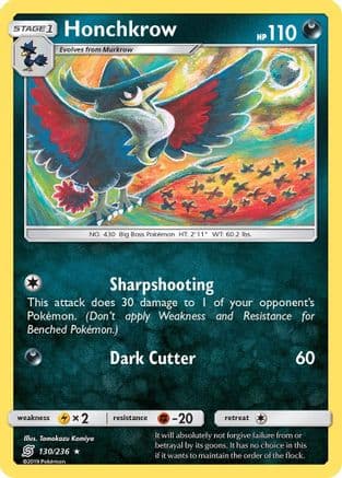 Honchkrow — SM - Unified Minds Pokémon TCG card by Tomokazu Komiya