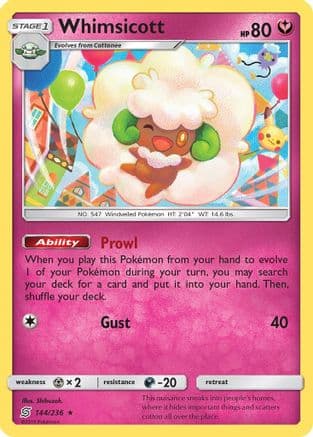 Whimsicott — SM - Unified Minds Pokémon TCG card by Shibuzoh.