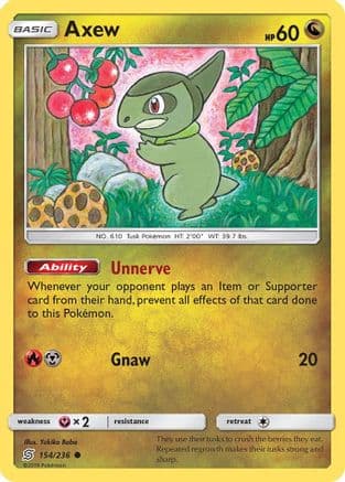 Axew — SM - Unified Minds Pokémon TCG card by Yukiko Baba