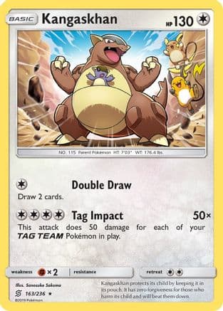 Kangaskhan — SM - Unified Minds Pokémon TCG card by Sanosuke Sakuma