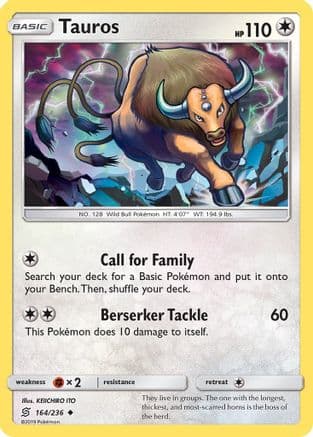 Tauros — SM - Unified Minds Pokémon TCG card by KEIICHIRO ITO