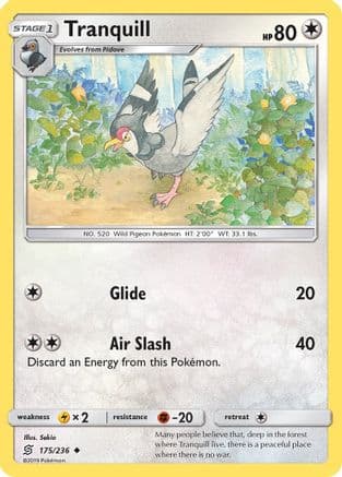 Tranquill — SM - Unified Minds Pokémon TCG card by Sekio