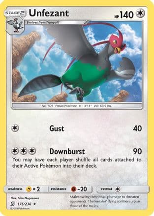 Unfezant — SM - Unified Minds Pokémon TCG card by Shin Nagasawa