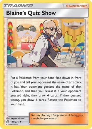 Blaine's Quiz Show — SM - Unified Minds Pokémon TCG card by Megumi Mizutani