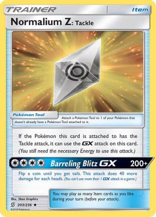 Normalium Z: Tackle — SM - Unified Minds Pokémon TCG card by 5ban Graphics