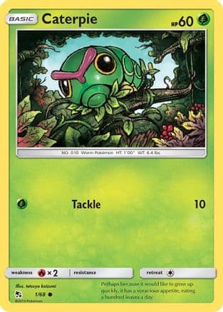 Caterpie — Hidden Fates Pokémon TCG card by Mitsuhiro Arita