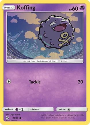 Koffing — Hidden Fates Pokémon TCG card by Saya Tsuruta