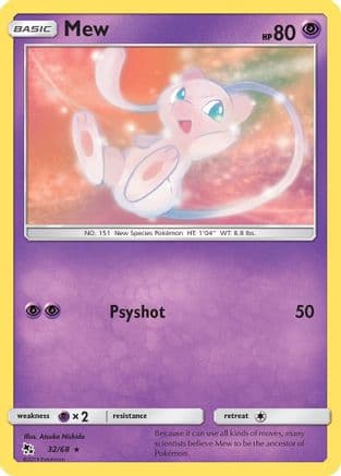 Mew — Hidden Fates Pokémon TCG card by Atsuko Nishida