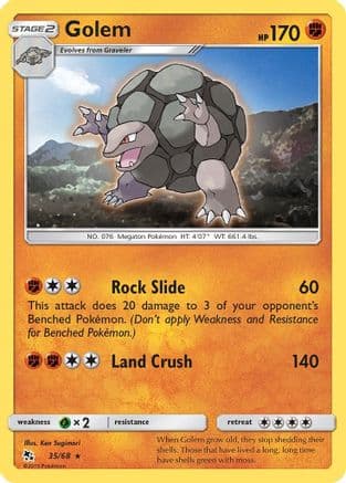 Golem — Hidden Fates Pokémon TCG card by Ken Sugimori