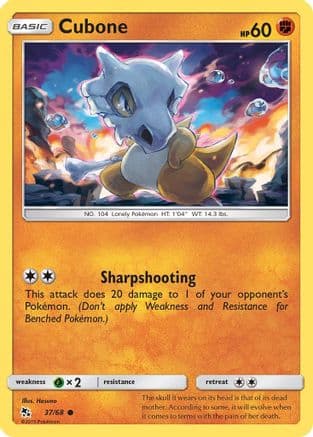 Cubone — Hidden Fates Pokémon TCG card by Hasuno