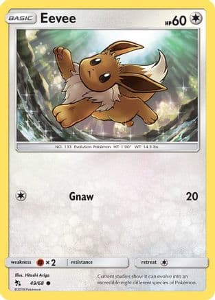 Eevee (49) — Hidden Fates Pokémon TCG card by Hitoshi Ariga