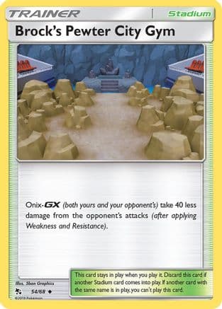 Brock's Pewter City Gym — Hidden Fates Pokémon TCG card by 5ban Graphics