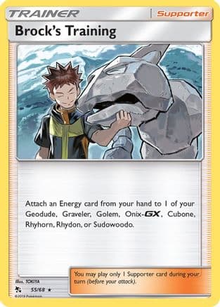 Brock's Training — Hidden Fates Pokémon TCG card by TOKIYA