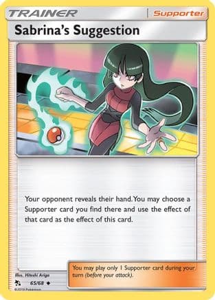 Sabrina's Suggestion — Hidden Fates Pokémon TCG card by Hitoshi Ariga