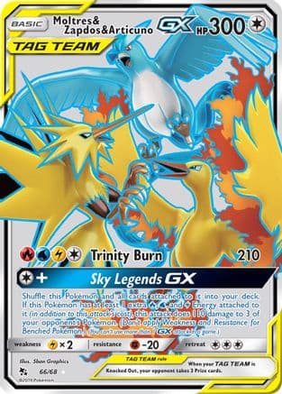 Moltres & Zapdos & Articuno GX (Full Art) — Pokémon TCG card