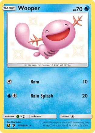 Wooper — Hidden Fates: Shiny Vault Pokémon TCG card by Misa Tsutsui