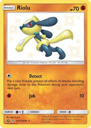 Riolu — Hidden Fates: Shiny Vault Pokémon TCG card by Misa Tsutsui