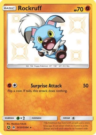 Rockruff — Hidden Fates: Shiny Vault Pokémon TCG card by Masakazu Fukuda