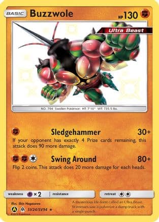 Buzzwole — Hidden Fates: Shiny Vault Pokémon TCG card by Shin Nagasawa