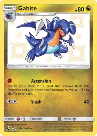 Gabite — Hidden Fates: Shiny Vault Pokémon TCG card by Masakazu Fukuda