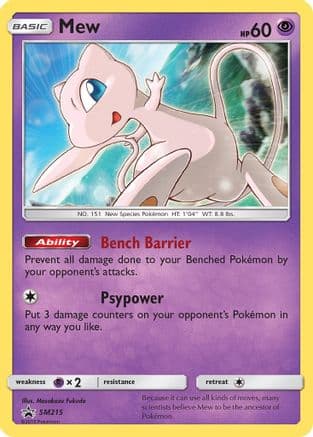 Mew - SM215 — SM Promos Pokémon TCG card by Mizue Medoremo Pokéka