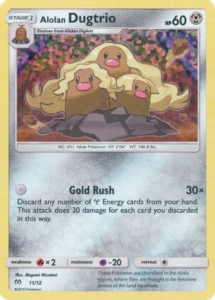 Alolan Dugtrio - 11/12 — McDonald's Promos 2019 Pokémon TCG card by Megumi Mizutani