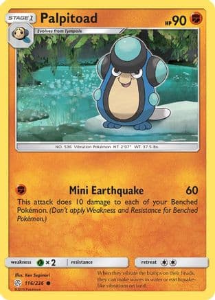 Palpitoad — SM - Cosmic Eclipse Pokémon TCG card by Ken Sugimori