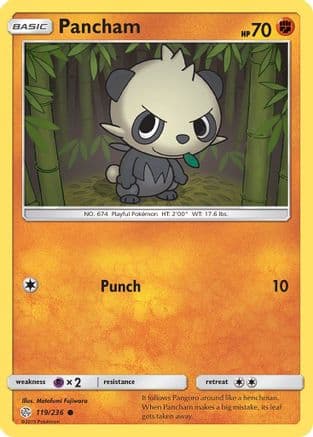 Pancham — SM - Cosmic Eclipse Pokémon TCG card by Motofumi Fujiwara