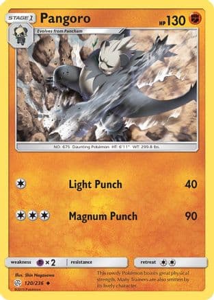 Pangoro — SM - Cosmic Eclipse Pokémon TCG card by Shin Nagasawa