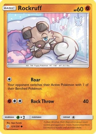 Rockruff — SM - Cosmic Eclipse Pokémon TCG card by Saya Tsuruta