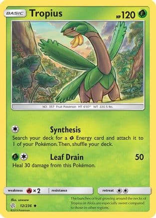 Tropius — SM - Cosmic Eclipse Pokémon TCG card by Kyoko Umemoto