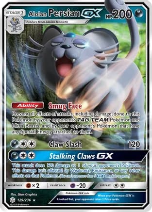 Alolan Persian GX — SM - Cosmic Eclipse Pokémon TCG card by Atsuko Graphics