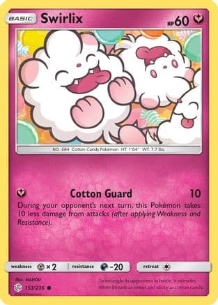 Swirlix — SM - Cosmic Eclipse Pokémon TCG card by MAHOU