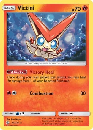 Victini — SM - Cosmic Eclipse Pokémon TCG card by Shibuzoh.