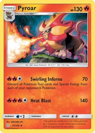 Pyroar — SM - Cosmic Eclipse Pokémon TCG card by KEIICHIRO ITO
