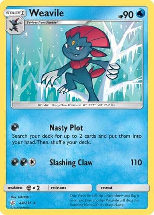 Weavile — SM - Cosmic Eclipse Pokémon TCG card by MAHOU