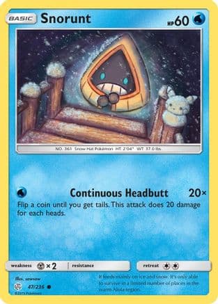 Snorunt — SM - Cosmic Eclipse Pokémon TCG card by sowsow