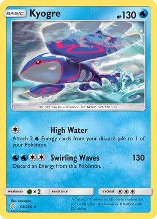 Kyogre — SM - Cosmic Eclipse Pokémon TCG card by Mitsuhiro Arita
