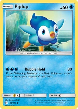 Piplup — SM - Cosmic Eclipse Pokémon TCG card by Suwama Chiaki