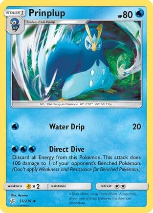 Prinplup — SM - Cosmic Eclipse Pokémon TCG card by Hasuno