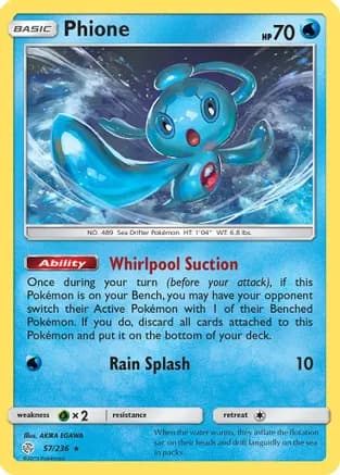 Phione — SM - Cosmic Eclipse Pokémon TCG card by AKIRA EGAWA