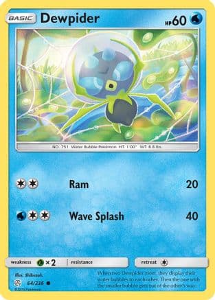 Dewpider — SM - Cosmic Eclipse Pokémon TCG card by Shibuzoh.