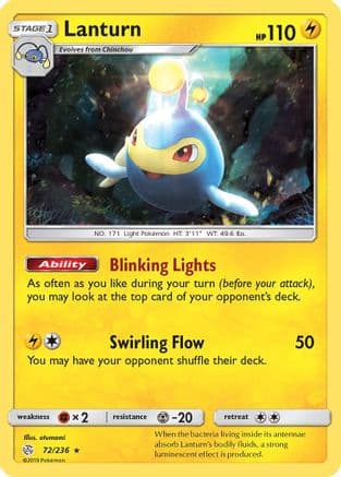 Lanturn — SM - Cosmic Eclipse Pokémon TCG card by otumami