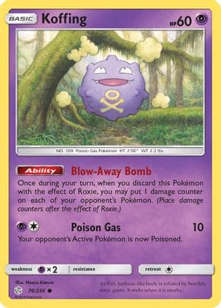 Koffing — SM - Cosmic Eclipse Pokémon TCG card by Naoyo Kimura