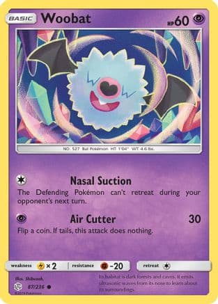 Woobat — SM - Cosmic Eclipse Pokémon TCG card by Shibuzoh.