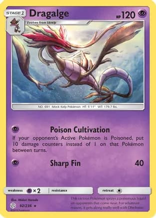 Dragalge — SM - Cosmic Eclipse Pokémon TCG card by Midori Harada