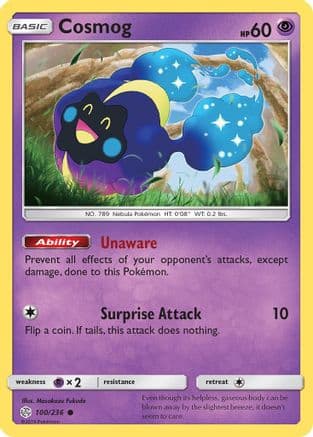 Cosmog - 100/236 — SM - Cosmic Eclipse Pokémon TCG card by Masakazu Fukuda