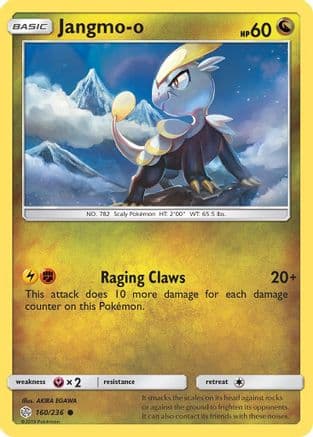 Jangmo-o - 160/236 — SM - Cosmic Eclipse Pokémon TCG card by AKIRA EGAWA