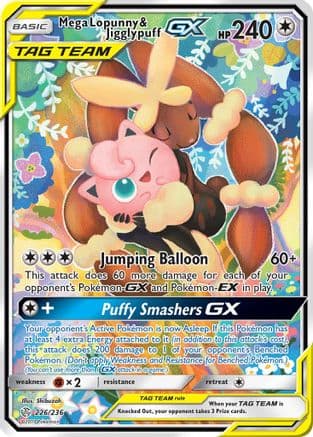 Mega Lopunny & Jigglypuff GX (Alternate Full Art) — Pokémon TCG card